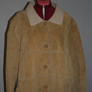 Vintage Komitor Genuine Suede Ladies Coat w/Shearling Lining - Sz 3XL